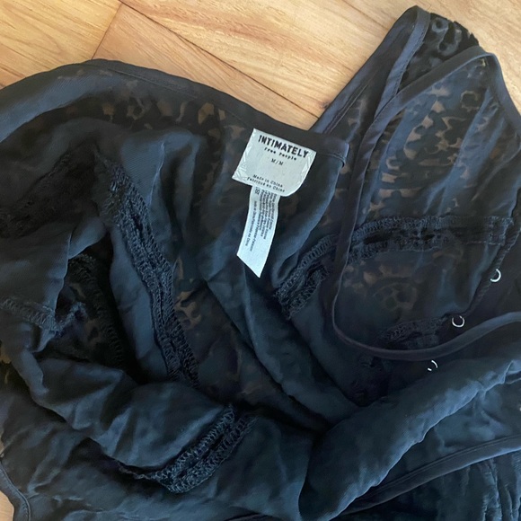 Free People Burned Velvet & Mesh Slip Dress Size Medium - Picture 3 of 5